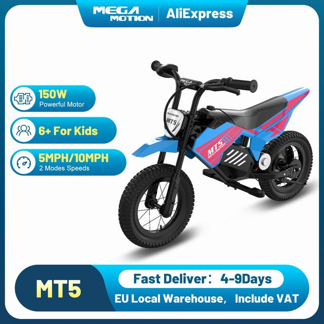 MEGA MOTION Elektrisches Kindermotorrad MT5, 12-Zoll-Reifen, ab 6 Jahre - Bild 1