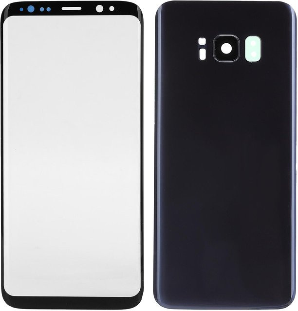 Samsung S8 Ersatzset mit Glasabdeckung für die Rückseite und Glaslinse für den Frontbildschirm in Lila Violett - Bild 1