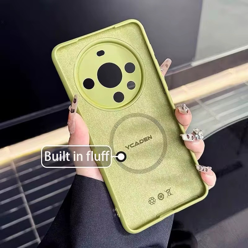 Magnetische Silikon Schutzhülle für Vivo X90 X100 X200 Pro Ultra Mini mit kabelloser Aufladung in Braun oder Grün - Bild 1