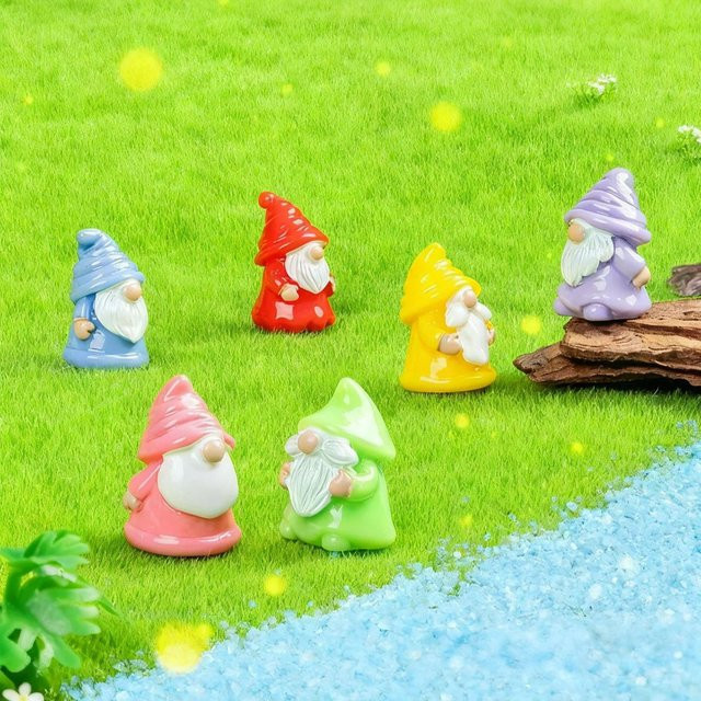 Set aus Mini-Gnom-Statuen von Yiran toy in Multicolour, dekorative Harz-Figuren im pastoralen Stil für deinen Feengarten oder als Weihnachtsgeschenk - Bild 1
