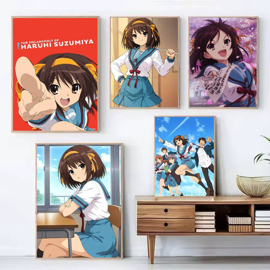 The Melancholy Of Haruhi Suzumiya Anime Poster Aufkleber, wasserfester Wandkunstdruck in Multicolour für deine Wohnzimmer und Schlafzimmer Dekoration - Bild 2