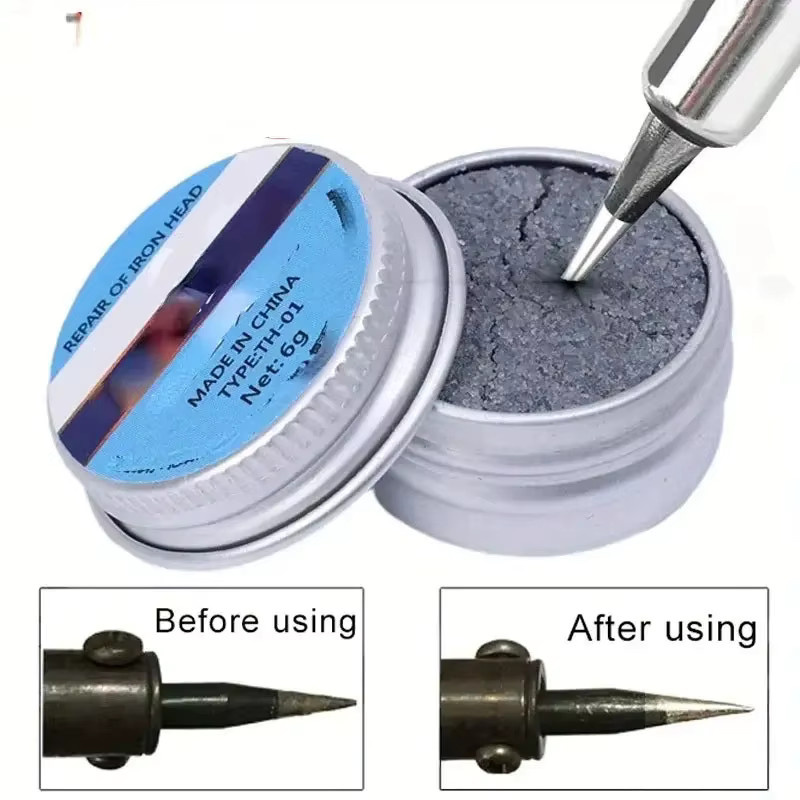 Tinner-Reiniger mit Lötspitze, bleifreie Oxidations-Reinigungspaste zur Auffrischung der Lötspitze, silberfarben - Bild 3