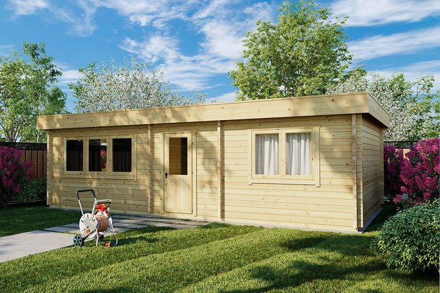 Blockhaus Holiday I mit einem Schlafzimmer aus Holz B/T: 9 x 5 m - Bild 1