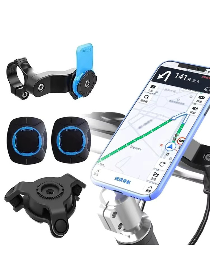 Stoßfester Fahrrad-Handyhalter für Xiaomi, iPhone und Samsung in Schwarz - Bild 6