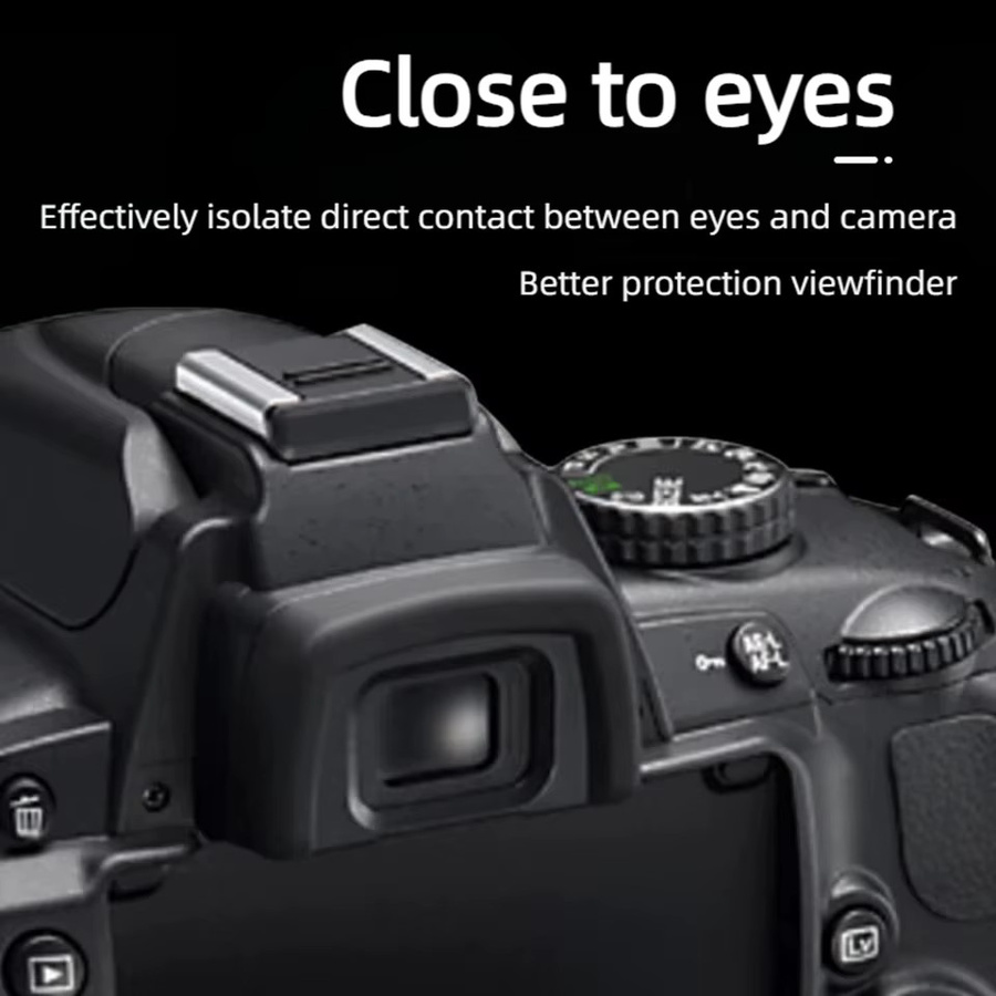 Silikon DK-24 Kamera-Augenmuschel Sucher in Schwarz für Nikon DSLR Modelle D3000 D3100 D3200 D5000 D5100 D5200 - Bild 2