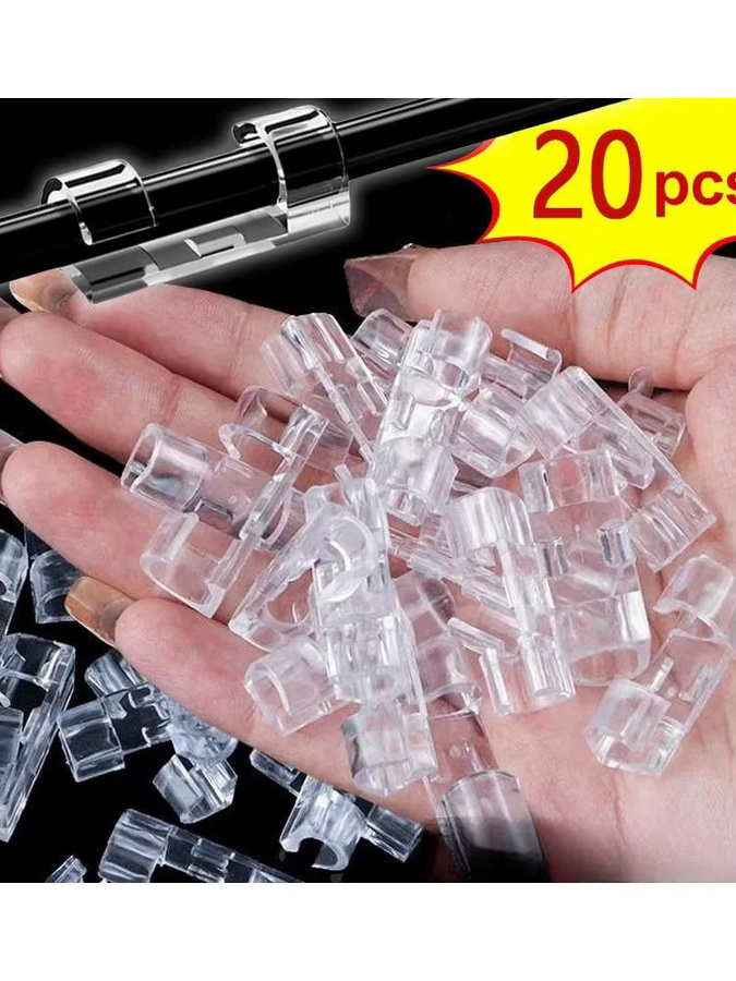 Selbstklebende Kabel Organizer Clips für Ethernet LAN und TV Kabel, transparent, 16 oder 20 Stück - Bild 6