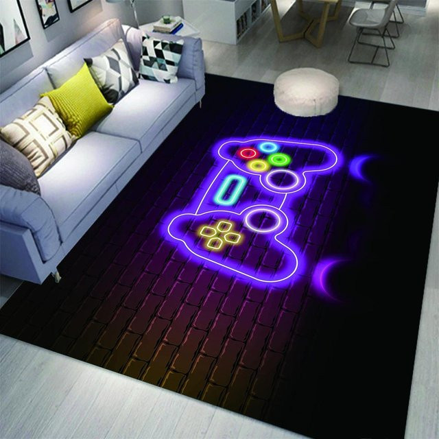 Karpetti Gaming Bereichsteppich für Kinder mit Controller Motiv, Schwarz, B/T: 120 x 80 cm - Bild 1
