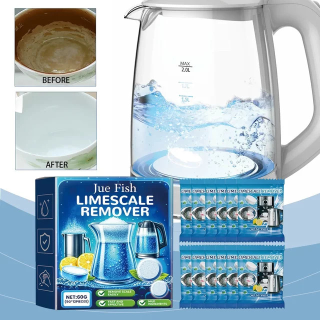 JAKEHOE Zitronen-Entkalkungs-Brausetabletten zur Reinigung von Edelstahl-Wasserkochern und Kochgeschirr in Blau - Bild 1