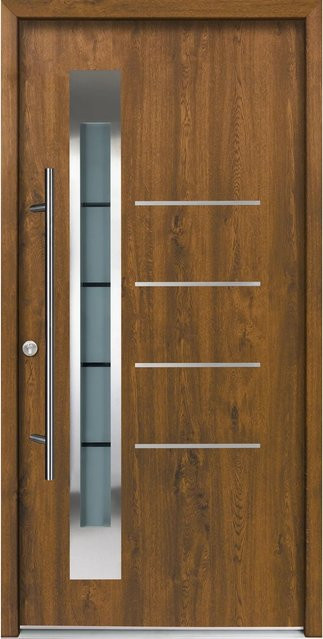 Splendoor Thermospace Haustür Berlin Prime in Nussbaum mit Glaseinsatz, Farbe: Braun, B/H: 110 x 210 cm - Bild 1