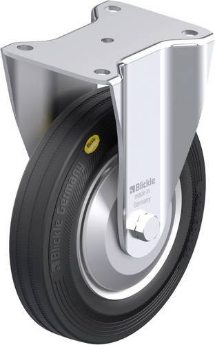 Blickle Stahlblech-Bockrolle BH-RD 202R-FA in Schwarz und Grau mit 200 mm Rad-Durchmesser und 350 kg Tragfähigkeit - Bild 1