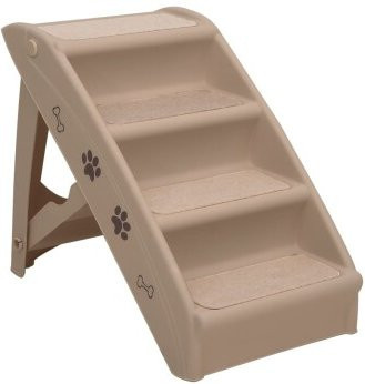 VidaXL Hundetreppe mit 4 Stufen klappbar braun mit rutschfester Textiloberfläche - Bild 1