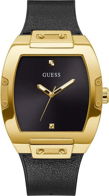 Guess Herrenuhr, Quarz, Edelstahl, 44 mm, Silikon, Schwarz, Diamantbesetzt - Bild 1
