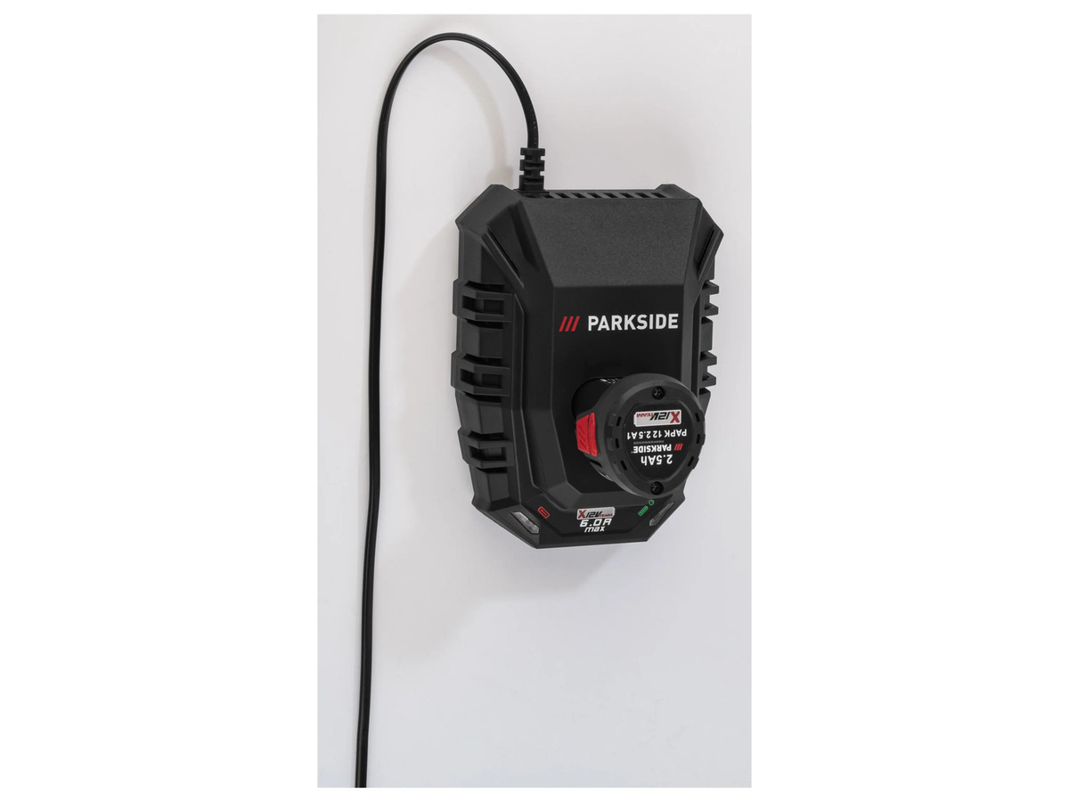 Parkside Performance Akku-Set Schwarz: 12 V / 2,5 Ah Akku PAPK 12 2.5 A1 und Ladegerät PLGK 12 6.0 A1 - Bild 2