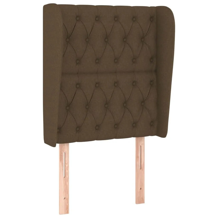 vidaXL Kopfteil mit Ohren in Dunkelbraun aus Stoff, B/T/H: 83 x 23 x 128 cm - Bild 2
