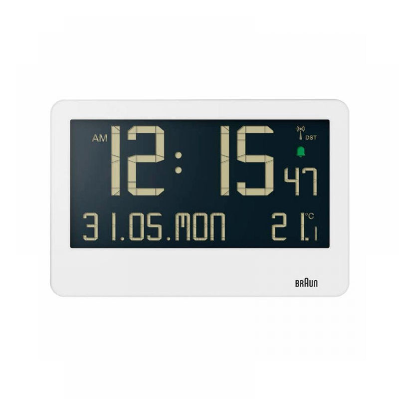 Braun BC14W Digital Crescendo Alarm Wetteruhr als Schreibtisch- und Wanduhr in Weiß - Bild 2