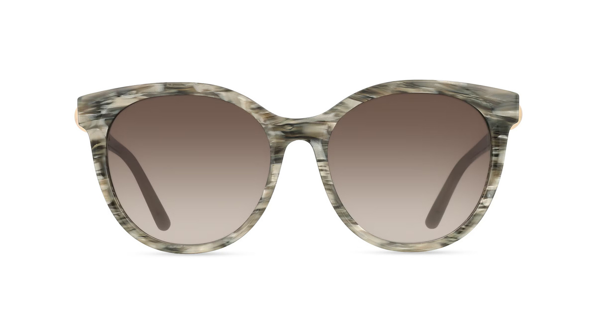 Furla SFU887 Sonnenbrille Rund, Vollrand, Kunststoff, grau, Damen - Bild 1