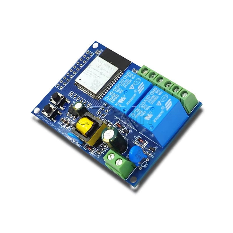 YGZCMH ESP32-WROOM-32E Sekundärentwicklungsboard mit 2-Kanal-Relaismodul, WiFi und Bluetooth BLE, Blau, AC90-250V Netzteil - Bild 2