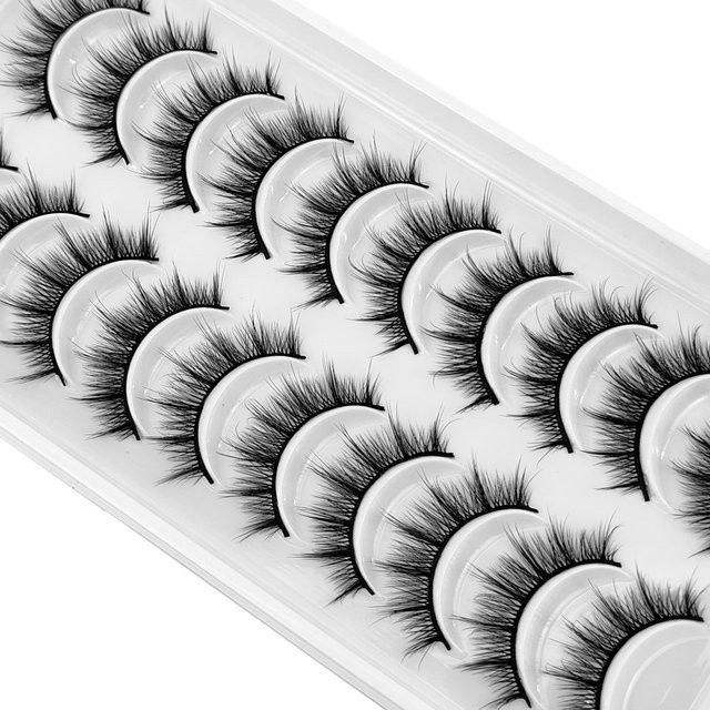 AMSDCN Falsche Wimpern 3D Faux Nerz, 10 Paar, Unisex - Bild 1