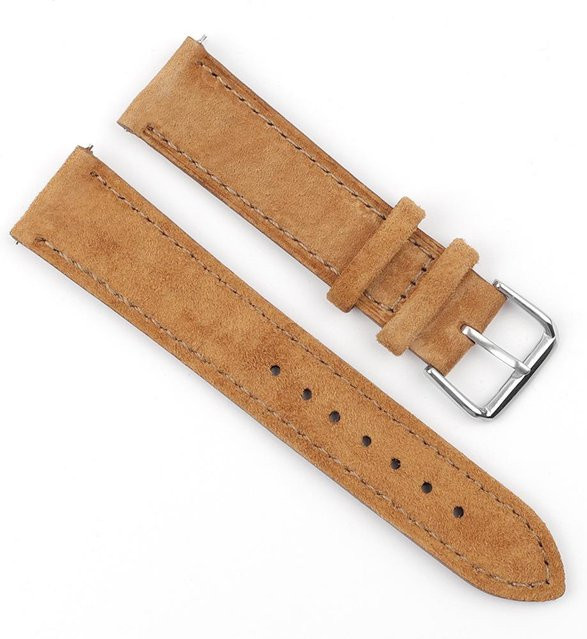 FashionFlair Uhrenarmband Wildleder, Rindsleder, khaki, 18-24mm, Unisex - Bild 1