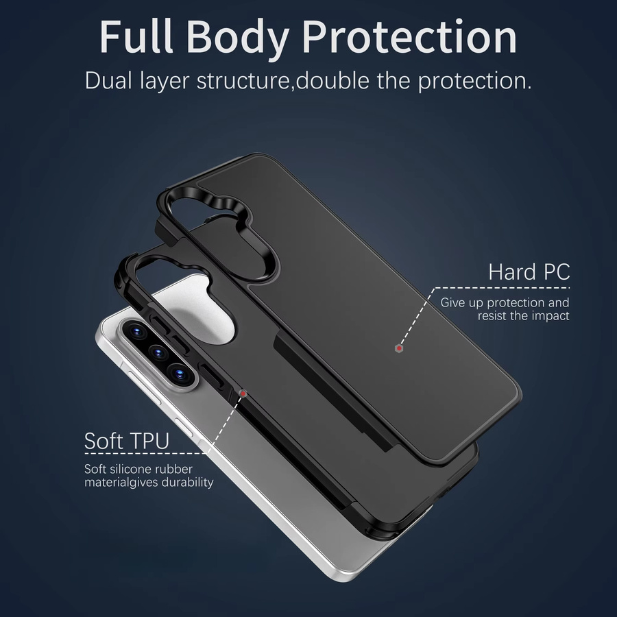Robuste Rüstung Handyhülle für Samsung Galaxy A56 A36 A26 A16 A06 A55 A35 A25 A15 A05S in Schwarz mit stoßfestem Hautgefühl und Drop Protect Cover - Bild 2