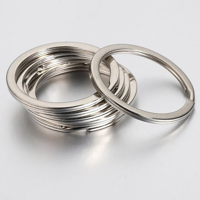 Ailimi Schlüsselanhänger Metall, rund, 1,5 x 20 mm, 20 Stück - Bild 1