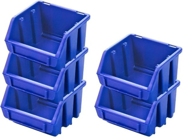 PROREGAL SuperSparSet 5x Sichtlagerboxen aus Polypropylen in Blau, H x B x T: 7,5 x 11,6 x 11,2 cm - Bild 1