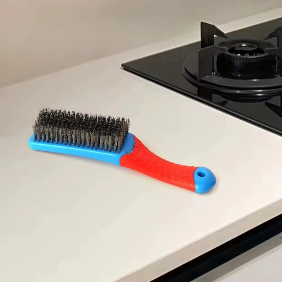 Manuelle Drahtbürste zur Rost- und Farbentfernung in Blau und Multicolour für Metall und Fliesen - Bild 2