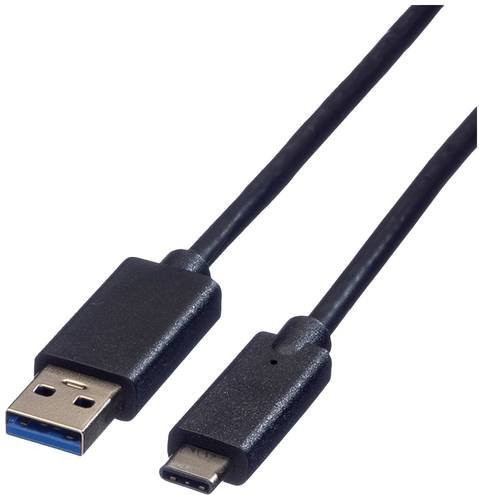 Roline USB 3.2 Gen1 Kabel mit USB-A und USB-C Stecker, Schwarz, 0,5 m - Bild 1
