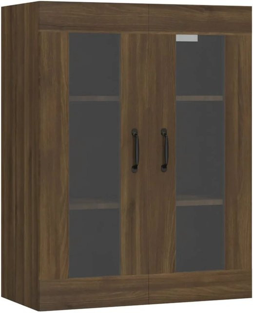 vidaXL Hängeschrank Küche in Eiche Braun mit Glastüren, B/T/H: 69,5 x 34 x 90 cm - Bild 1