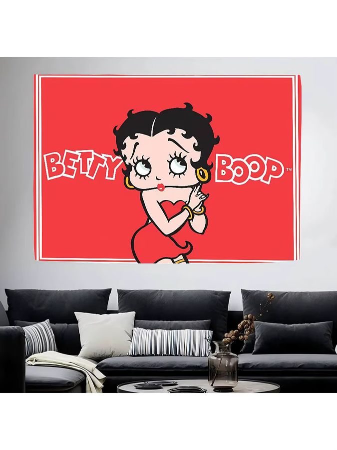 B-Bettys Boops Anime Fotografie Hintergrund für Neujahr Dekoration in Rot, rechteckig - Bild 3