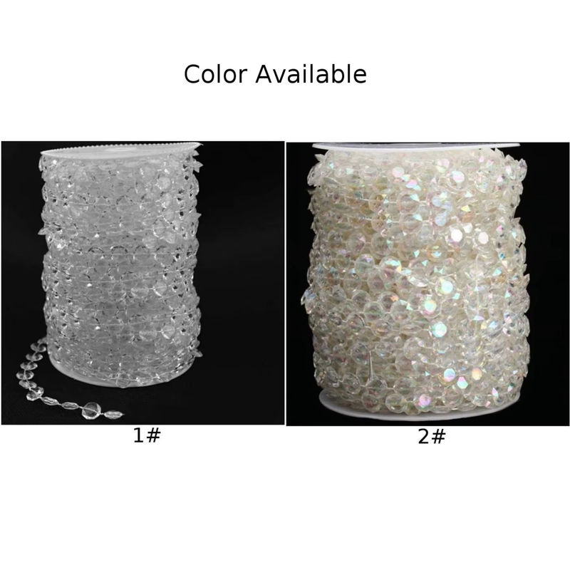 VIBRATITE Acryl Kristall-Perlen Vorhang Transparent 10m Hängende Girlande aus Kunststoff für Hochzeit und Weihnachtsdekoration - Bild 6