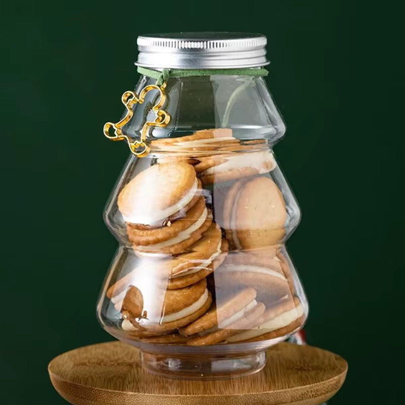 Transparentes Weihnachtsbaum Glas für Süßigkeiten und Kekse als DIY Geschenkverpackung, 500 ml - Bild 2