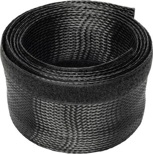 Digitus Kabel-Bündelschlauch aus Polyester in Schwarz, flexibel, L: 2000 cm, B: 85 mm, H: 3 mm - Bild 1