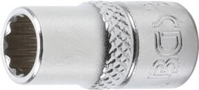 BGS Steckschlüssel-Einsatz Zwölfkant 10777, Antrieb Innenvierkant 1/4 Zoll, SW 7 mm, Silber - Bild 1