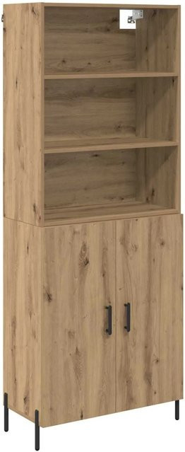vidaXL Highboard Artisan-Eiche in Braun mit Schranktüren und Regalfächern, B/T/H: 120 x 32,5 x 180 cm - Bild 1