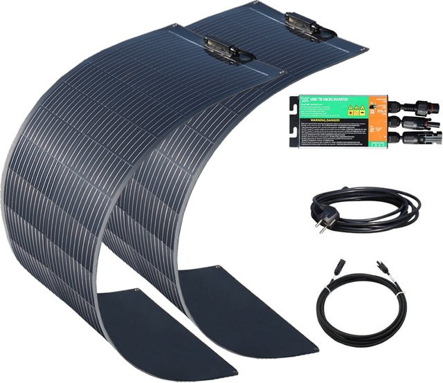 XINPUGUANG Mikro-Gitter Solarpanel-Balkon-Kit 100 W, Schwarz - Bild 1
