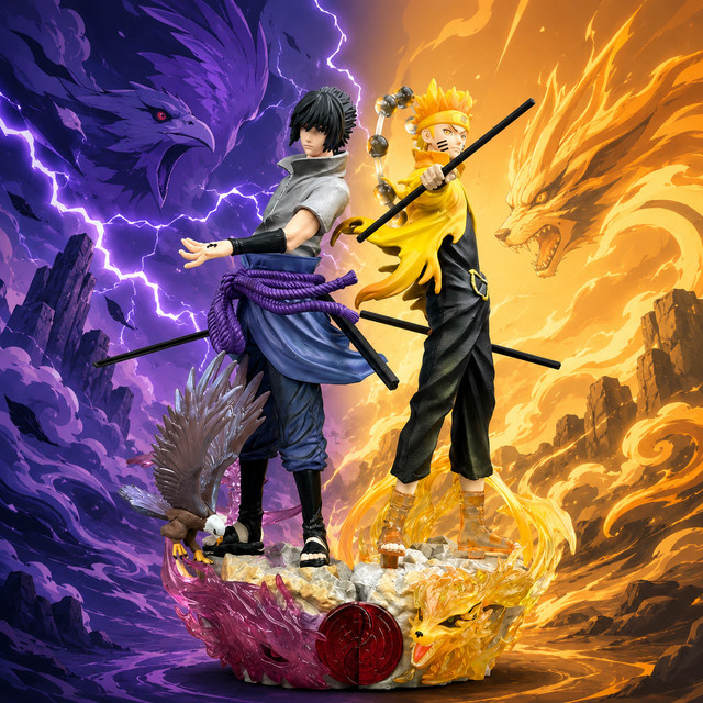 Bandai Naruto Sasuke, Anime-Actionfigur, Modellstatue, 22 cm - Bild 1