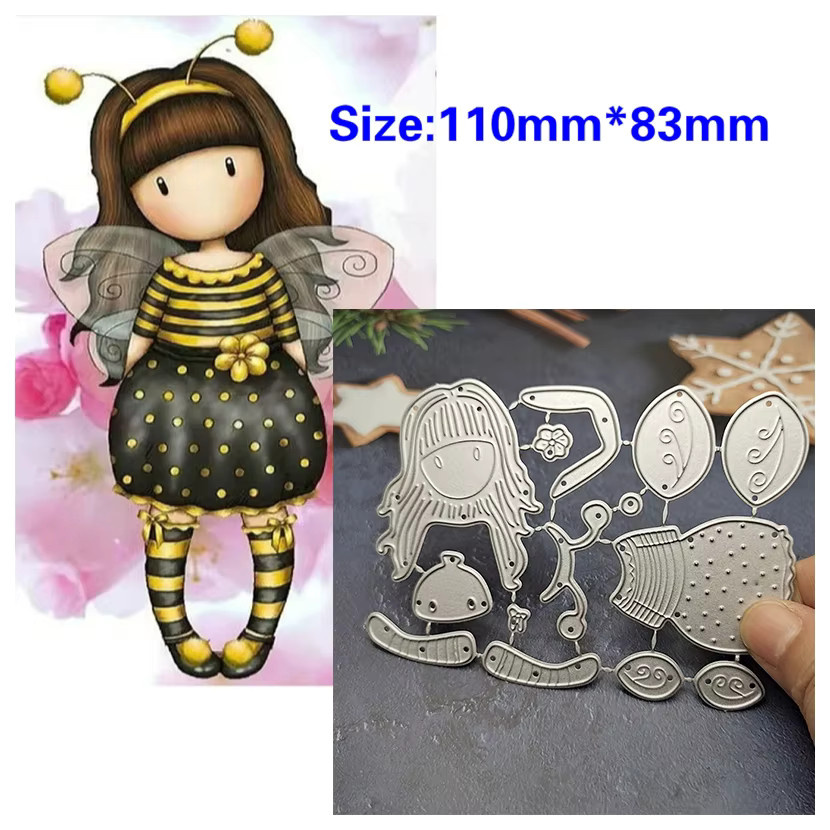 Metall Schablone Engel und Schneemann in Silber für DIY Scrapbooking und Weihnachtskarten - Bild 3