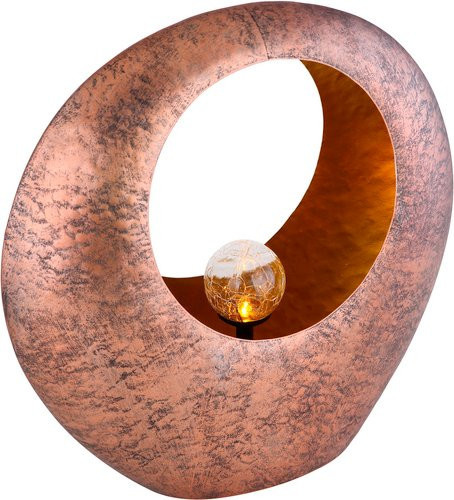 Globo Lighting Solarleuchte LED für den Garten in Messing und Braun, Höhe: 35 cm - Bild 1