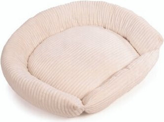 Wallace & Jones Hundebett Cordo in Beige, Oval mit erhöhtem Rand und abnehmbarem Bezug, Größe L - Bild 1
