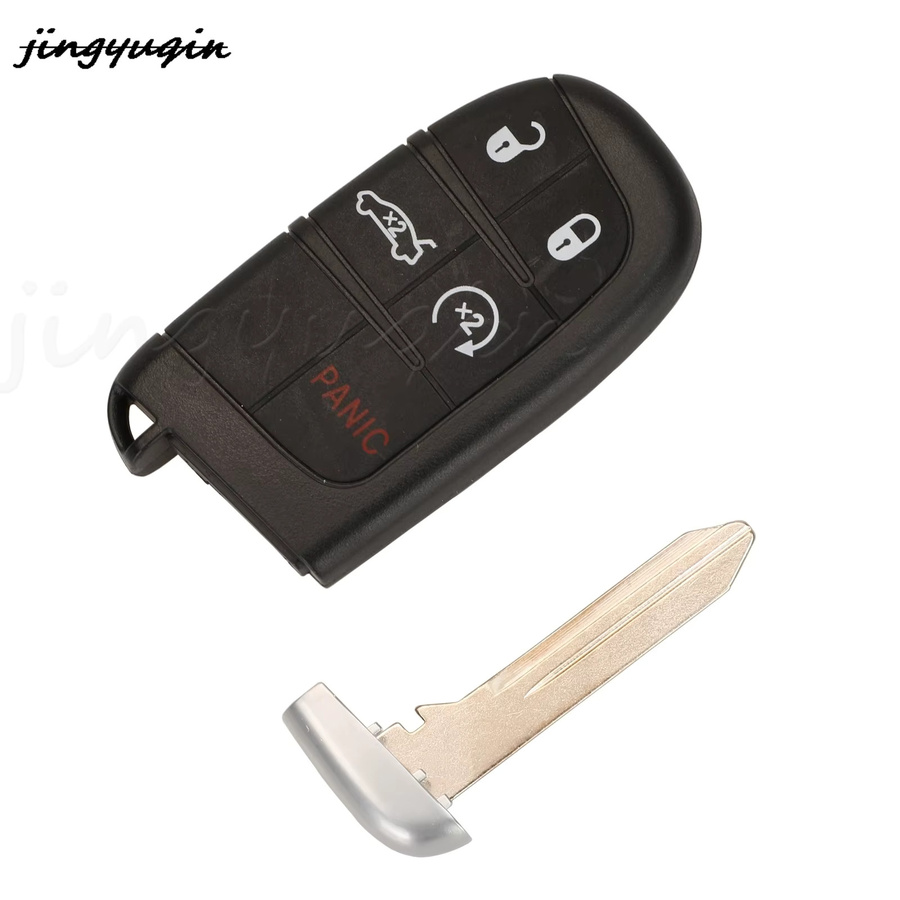 Jingyuqin Smart Remote Autoschlüssel 433 MHz 4A PCF7953M AES Chip für Chrysler 200 300 und Dodge Charger Challenger 2019+ Fob M3M-40821302 in Schwarz - Bild 3