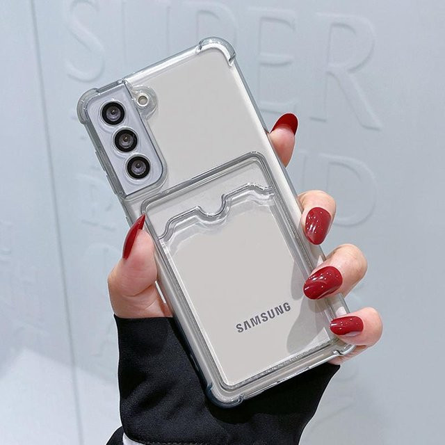 Transparente Handyhülle mit Kartenfach und Geldbörse für Samsung Galaxy S21 S22 S23 S23 Ultra A13 A14 A15 A23 A24 A25 A33 A34 A35 A53 A54 A55 5G - Bild 1