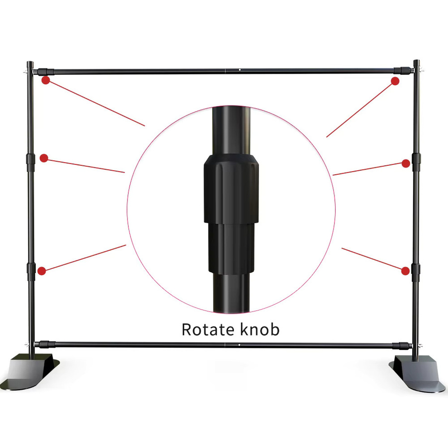 SH Heavy Duty Fotostudio Hintergrundständer Rahmen für Outdoor und Indoor, Farbe: Schwarz, Breite: 2,4 m, Höhe: 3 m - Bild 2