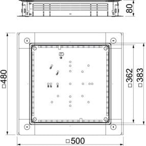 OBO Bettermann Zug- und Abzweigdose UZD350-4 aus Stahl, B/T/H: 500 x 480 x 80 cm - Bild 1