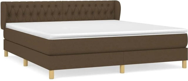 vidaXL Boxspringbett Hybrid mit Matratze und Kopfteil, Dunkelbraun, B/T/H: 180 x 200 x 88 cm - Bild 1