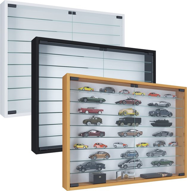 VCM Mandosa XXL Hängevitrine aus Glas mit ESG-Sicherheitsglas und 2 Glastüren, Schwarz, H x B x T: 60 x 80 x 10 cm - Bild 1