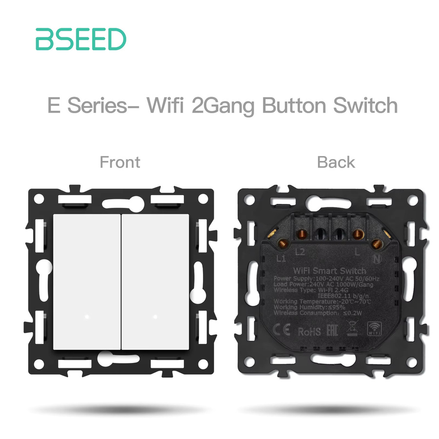 BSEED WIFI Smart Licht Schalter Modul mit Tuya und WLAN, 1/2/3/4 Gang, Farbe: Weiß - Bild 2