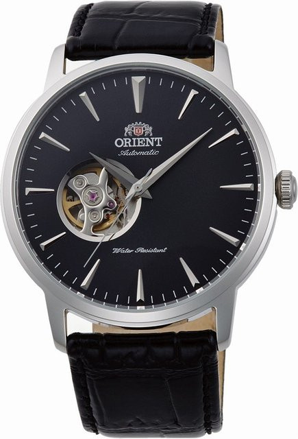 Orient Herrenuhr Automatik, Edelstahl, 41 mm, Leder, Schwarz, 5 ATM - Bild 1