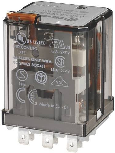 Finder Steckrelais 62.33.8.230.4000 230 V/AC 16A 3 Wechsler transparent - Bild 1
