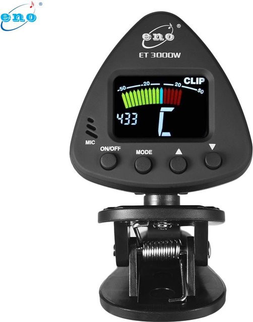 Igeteck Clip-on Stimmgerät für Blasinstrumente mit Mikrofon-Unterstützung in Schwarz - Bild 1